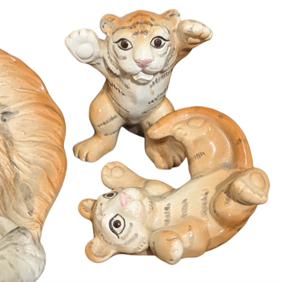 Vintage 90's OCI Omnibus Fitz & Floyd Japanese Ecology Series #1 Trio of Tigers - Picture 3 of 8